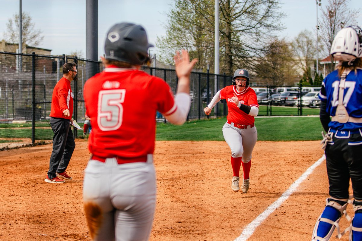 💯 from start to finish @IndWesSoftball earned a sweep over Bethel today to take a one game lead at the top of the Crossroads League standings! 🥎 They host No. 8 Marian tomorrow in a decisive doubleheader! 😼 #BothAnd