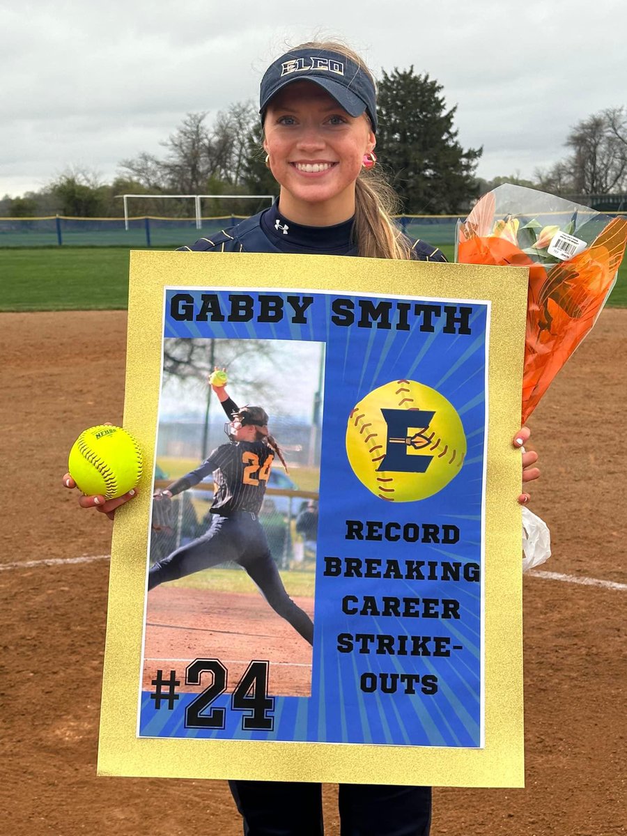 Junior pitcher Gabby Smith recorded 10 strikeouts in today’s game @ Octorara to become the program career strikeout leader w/ 414 - breaking the school record of 407. Many more to come - Congratulations Gabby! 🥎 #ElcoExcellence <a href="/LebCoSports1/">LebCoSports.com</a> <a href="/gabby_smith24/">Gabby Smith</a> <a href="/LancasterSports/">Lancaster Sports</a>