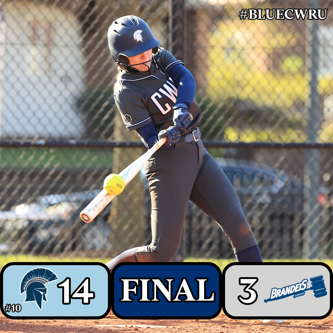 No. 10 CWRU Softball (26-5, 11-3 UAA) def. Brandeis (13-16, 5-9 UAA), 14-3 (Game 2)

W - Hosey (11-2) 5 IP, 2 ER, 3 K

Team: 20 H, program record
Berry: 5 H (ties program record), 2 RBI
Potts: HR (4), 2 2B, 1B, 2 RBI, SB
Rieger: 3 H, 3 RBI, SB
Gross: 2 RBI

#CWRU #BlueCWRU #d3sb