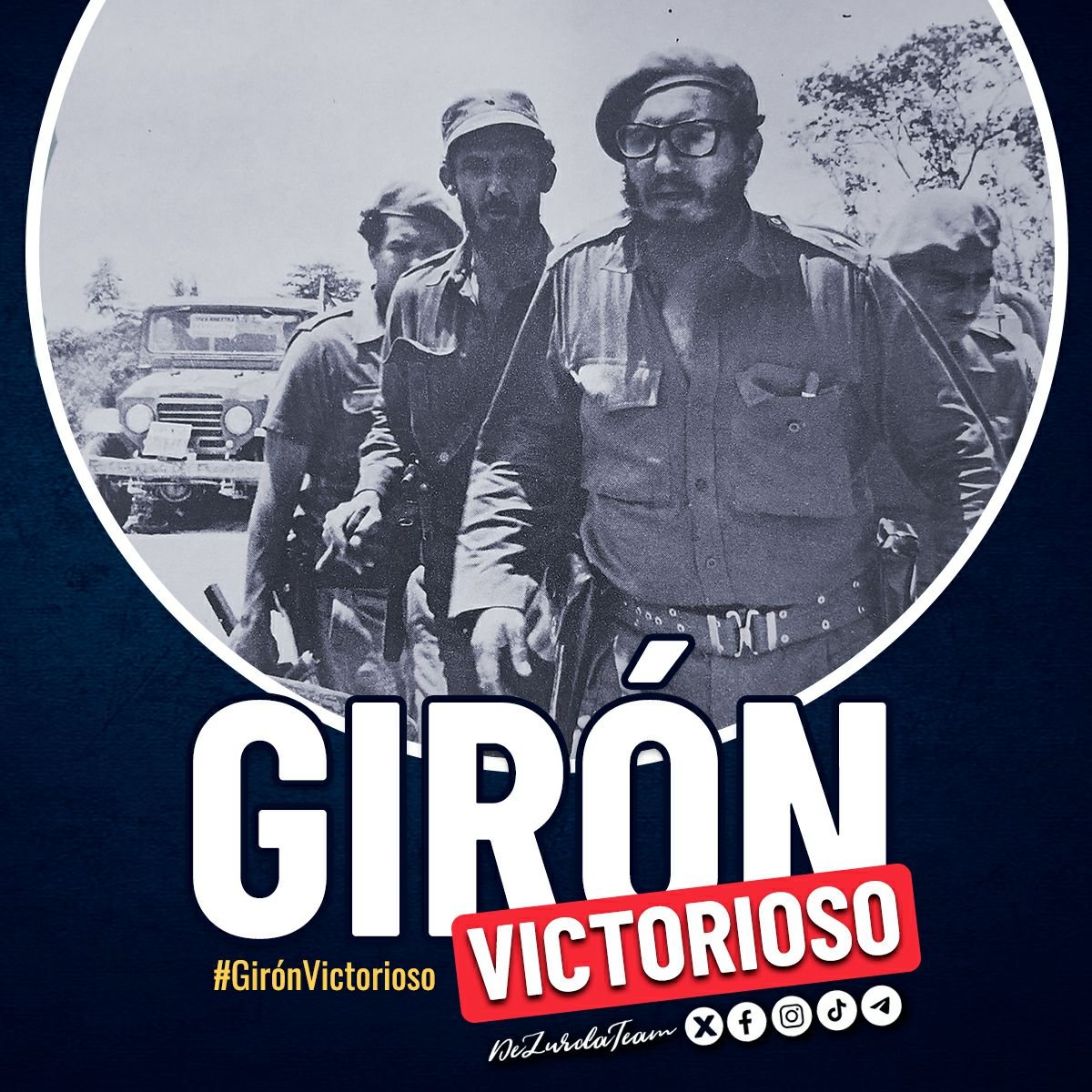 '(...) frente a todas las contingencias, frente a todas las vicisitudes; reaccionar rápidamente,(...) como los centinelas de Playa Larga y Playa Girón, con el grito de: ¡Patria o Muerte!'. #Fidel #GirónVictorioso #DeZurdaTeam @DeZurdaTeam_ @Mujeres_Revoluc