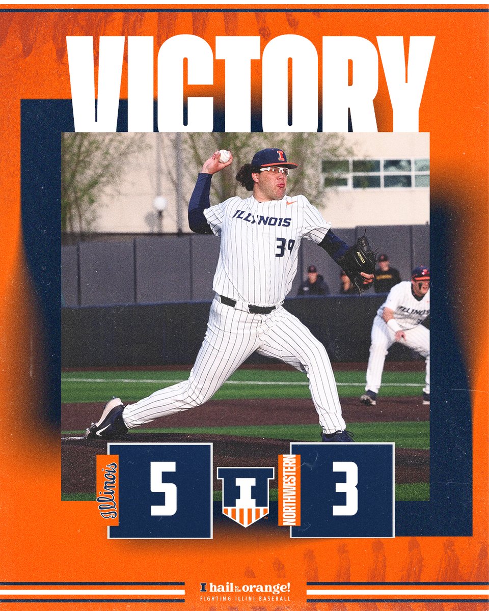 THAT'S AN ILLINOIS VICTORY!!! The #Illini open their series with Northwestern with a win, backed by a quality start from @Jcrowdz7! #HTTO