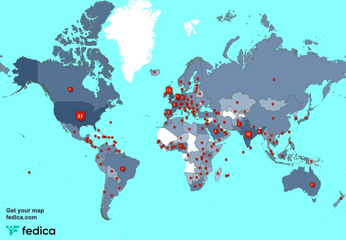 I have 27 new followers from USA, and more last week. See fedica.com/!techpearce2