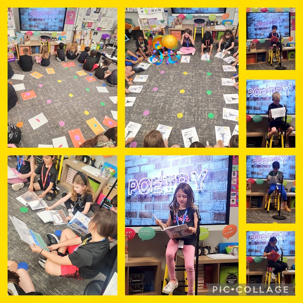 💜💛What a fantastic day in room 203!We started our day with a poetry share, had our book reveal today, and had a poetry slam!🖊📚These Peeps are published authors, thanks to @studentreasures!Snaps all around for these Peeps @FielderElem! #proudauthors #patelspeeps #fielderpride
