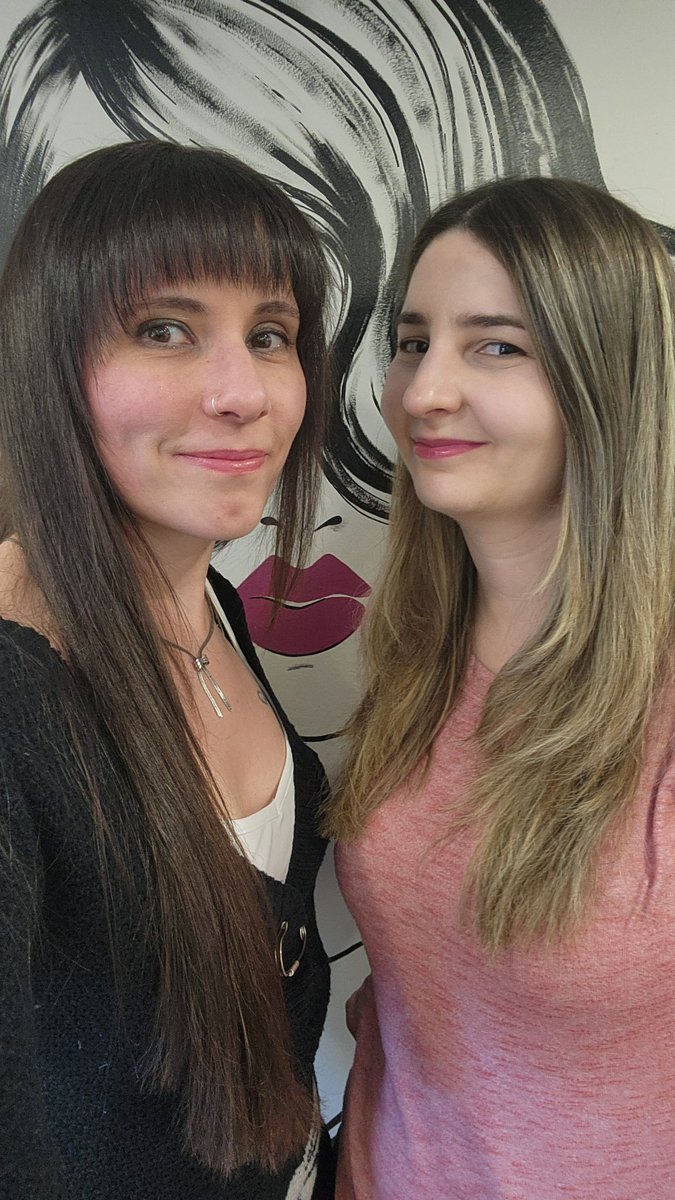 #GirlsDay at the #HairSalon today: @Krisy_M and I went to #KromaSalon to get our hair done together for my upcoming #BacheloretteParty! #Besties #BFFs #Sisters #Twins #HairDay #HairAppointment #Bachelorette #JuliaAndKrisy #Kroma #KingCity #King #Bride #MaidOfHonour