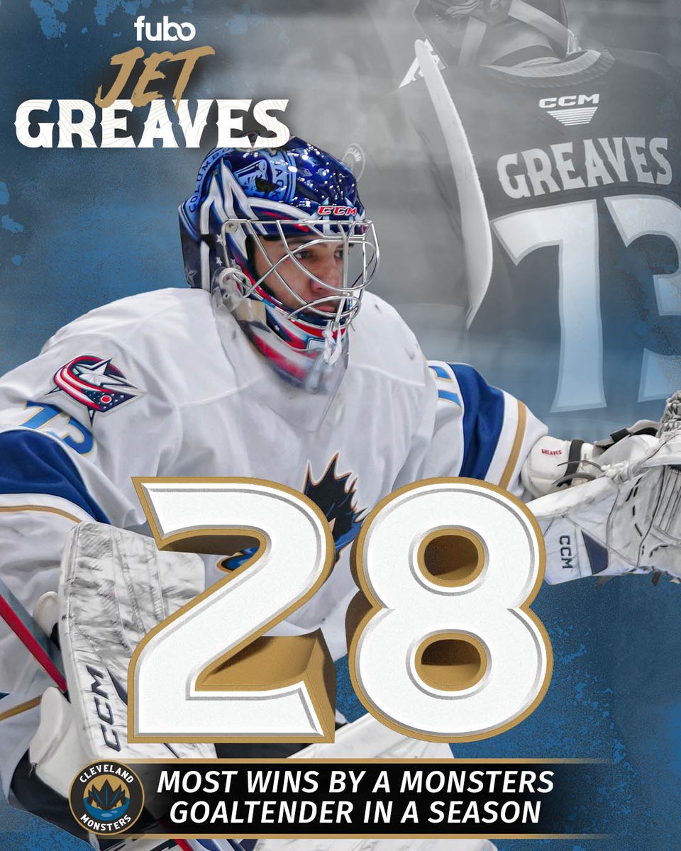 with that win, @jetgreaves has set a new franchise record 👏 @fuboTV | #BlackandBlueHockey