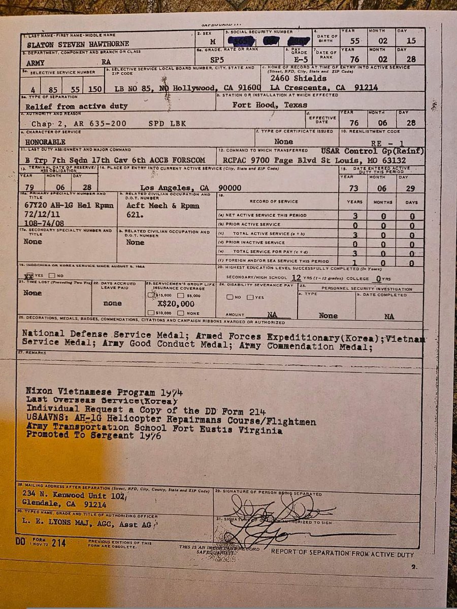 MtnDailyStar's tweet image. 👀✅🌟
Data dump #1 🇺🇸
@SteveSlatonAZ #LD7 
1st doc is the DD214 Slaton gave to #KMOG, Col. Murphy. KMOG sent it to @MtnDailyStar 

2nd doc is the official DD214 obtained by guardiansofthegreenberet.com and NPRC. 

@brahmresnik @GenFlynn @EliCrane_CEO @AZGOP
