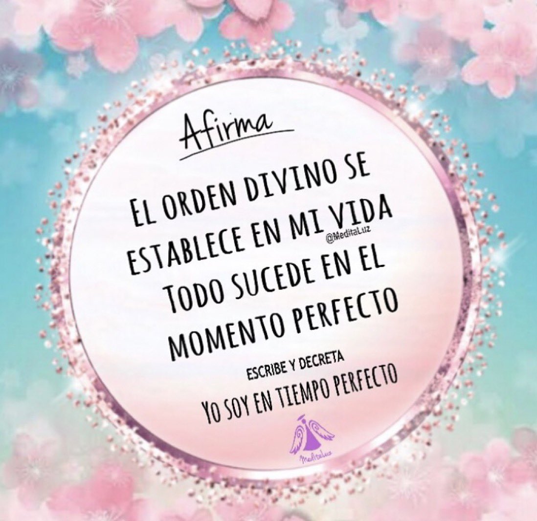 Usa el poder de tus palabras y acciones para crear orden divino en tu vida al tiempo que permites que cada situación se manifieste en el momento perfecto. 🌀#Afirma Yo soy la energía del orden divino 🙏🏻♾🕊🙌🏻🕊♾🙏🏻