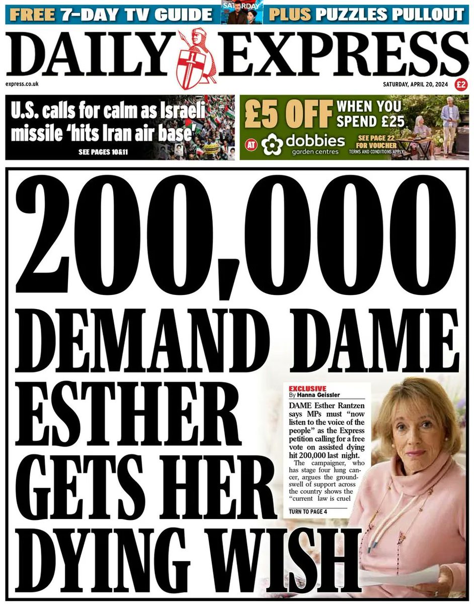 There is nothing to stop Esther Rantzen killing herself, no law, no code. can you imagine what assisted suicide as a policy will mean under a government like ours, attacking older and disabled people constantly?