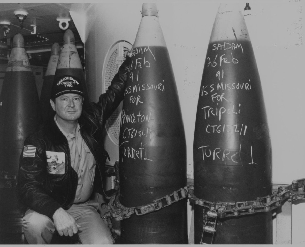 When USS Missouri bombarded Saddam Hussein's forces in Kuwait in 1991 ...
