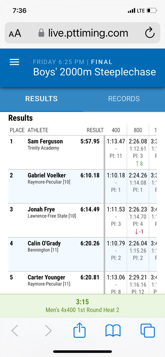 Calin finished 4th in the steeplechase at KU Relays. Not bad for his first time running it. Good job, bud! @dmo812 @real_Calin