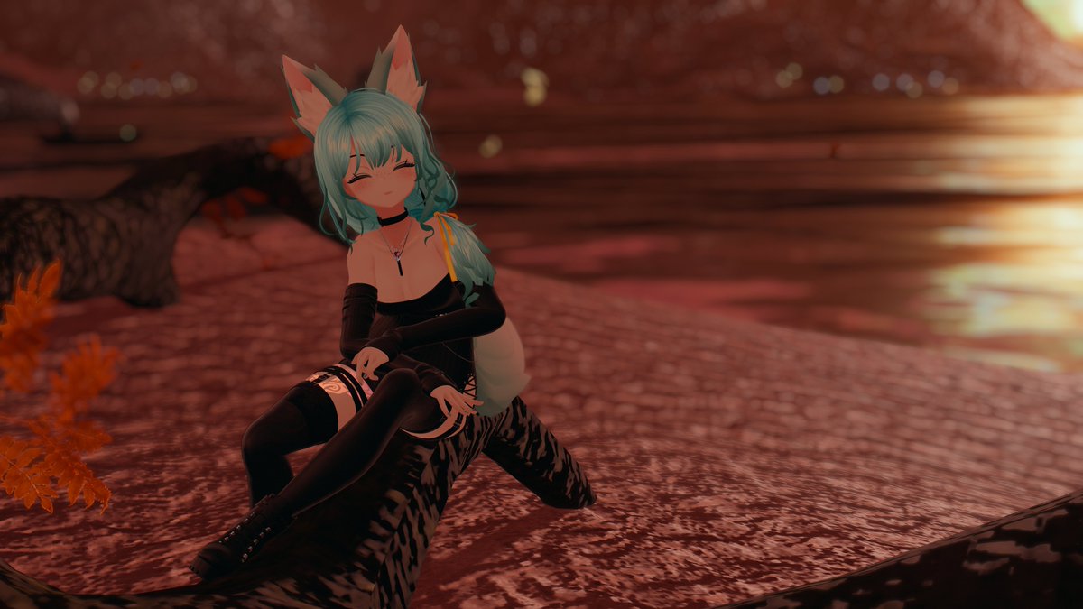 Oh hi~~ care to join me? 
world- Sunset Retreat
By DvLRaphy
#VRChatPhotography #rindo #VRChat_world