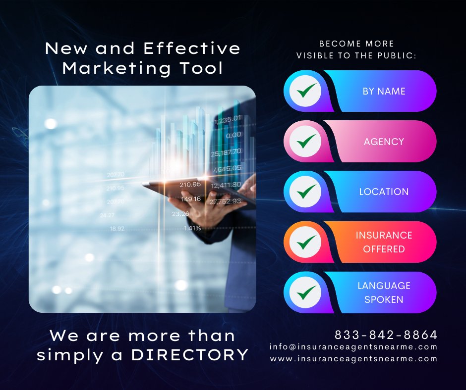 New and Effective Marketing Tool with IANearMe.com!

Register at insuranceagentsnearme.com/select-plan

#insurance
#insuranceagent
#insurancebroker
#insuranceagentsnearme
#insurancedirectory
#insurancemarketing
#InsuranceIndustry
#InsuranceCompanies