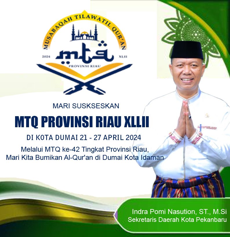 maswir42's tweet photo. Mari Sukseskan MTQ Provinsi Riau ke 42 di Dumai
#MTQ #Provinsi #Riau #Dumai #Bazar #Pawai #Sekda #Pekanbaru #Mengucapkan https://t.co/9msoYUrNGQ