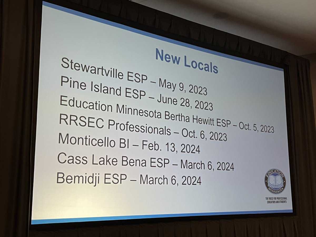 EducationMN's tweet photo. Welcome to the Pine Island ESPs and all the other locals that joined Education Minnesota this past year! Our union continues to grow each year and we are so proud!! #edmnrc #edmnproud https://t.co/kiT6DB6BXo