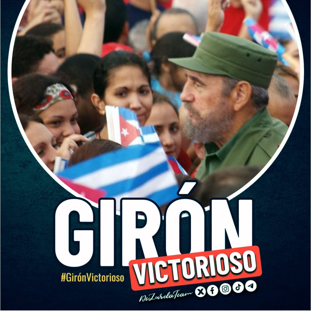 '...Lo que no pueden perdonarnos los imperialistas es la dignidad, la entereza, el valor, la firmeza ideológica, el espíritu de sacrificio y el espíritu revolucionario del pueblo de #Cuba ' #GirónVictorioso #DeZurdaTeam @DeZurdaTeam_ 🤝 🐘