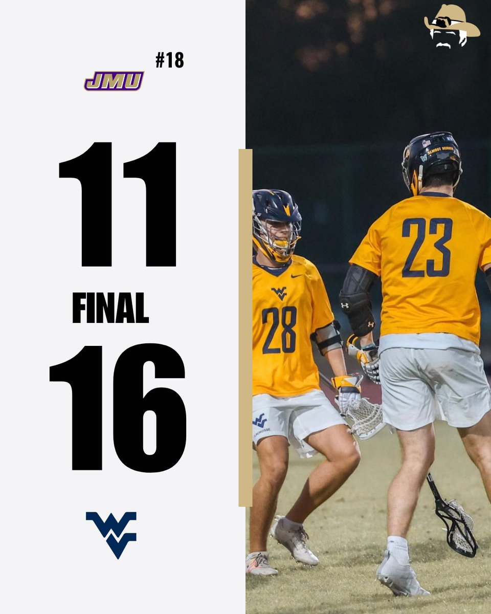 VarsityLacrosse's tweet photo. WEST VIRGINIA UPSETS #18 JAMES MADISON

Mountaineers move on to the ALC Semi-Finals to play #15 Tennessee next weekend https://t.co/Nsd4a303pH