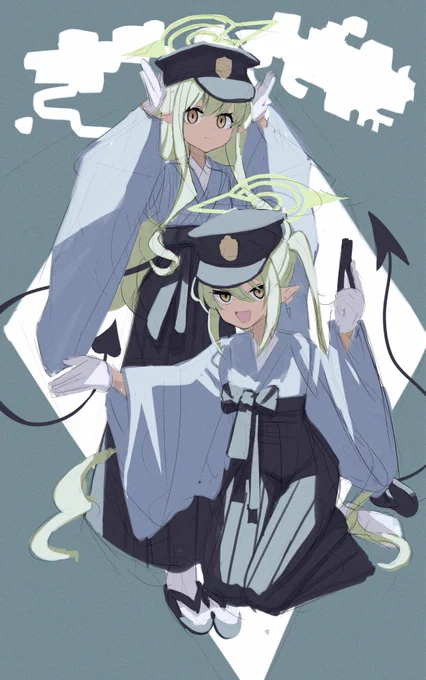 ノゾミ ヒカリ 和服#ブルアカ #ブルーアーカイブ 