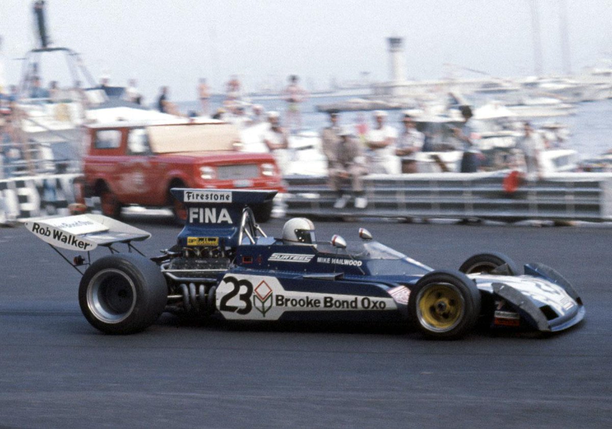 . 🏁mike hailwood #Monaco 1973 #F1 🏁 Stanley Michael Bailey 'Mike' Hailwood (ENG) (Brooke Bond Oxo Team Surtees), Surtees TS14A - #Ford-Cosworth DFV 3.0 V8 (finished 8th)1973 Monaco Grand Prix, Circuit de Monaco ' 🏆 internal-combustion.com/nuvolari/mike-… 🏆 .