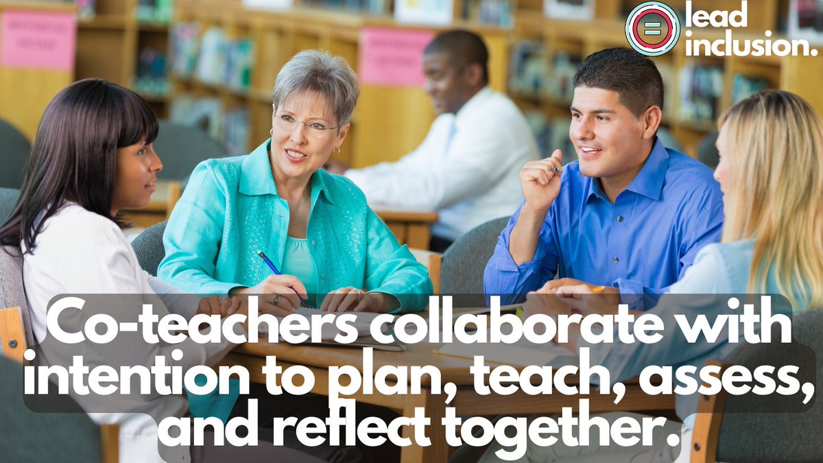 🤝 The role of a co-teacher is not to be an assistant aiding a lead teacher. Co-teachers collaborate with intention to plan, teach, assess, and reflect together. #LeadInclusion #EdLeaders #Teachers #UDL #TeacherTwitter #Assessment
