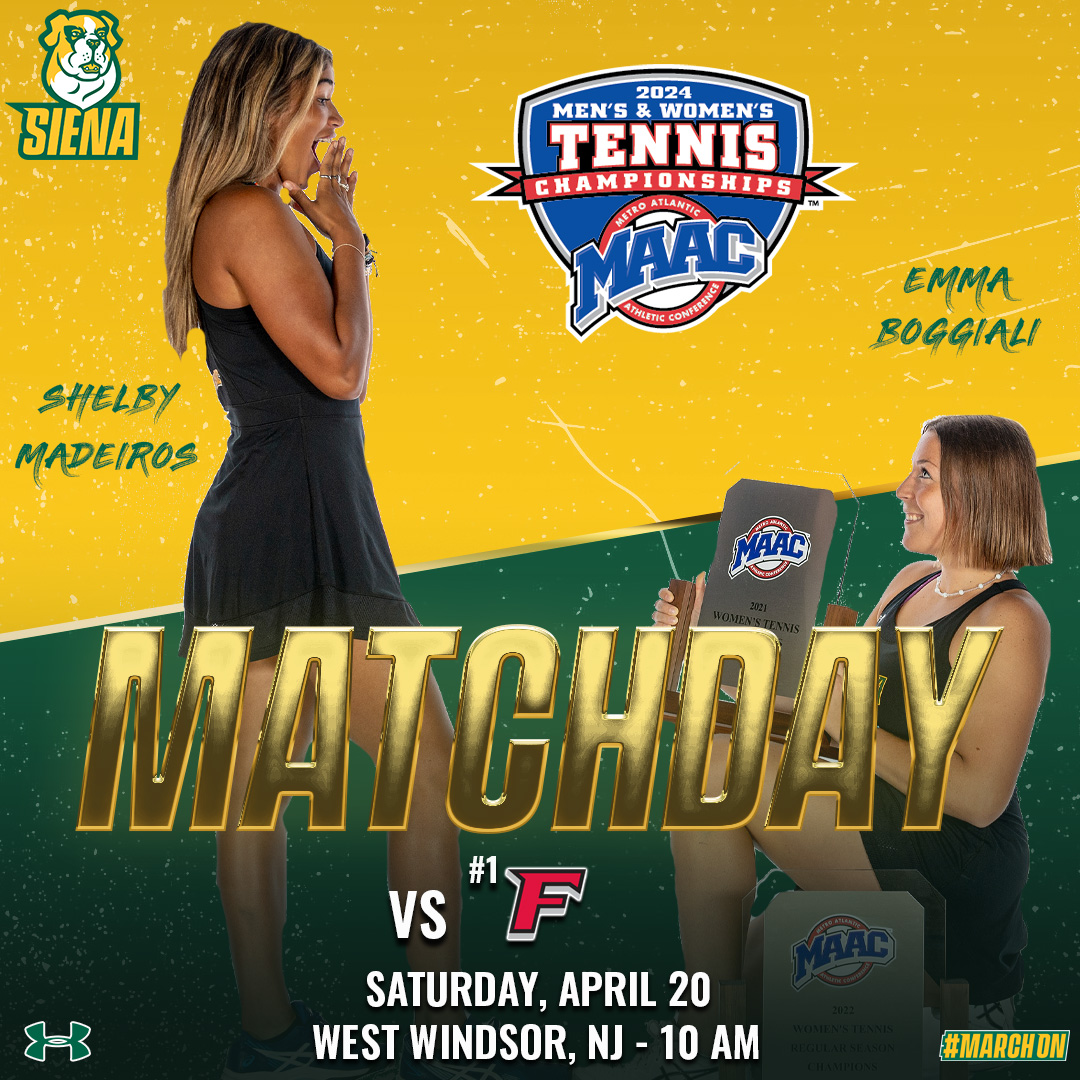 🎾 #MATCHDAY | A playoff match up for @SienaWTennis against a familiar rival ⏰ 10 AM 🏟️ Mercer County Park Tennis Center 📍 West Windsor, NJ 📰 rb.gy/j0amqi 📊 Championship Central shorturl.at/koGMT #MarchOn x #SienaSaints x #MAACTennis x #NCAATennis