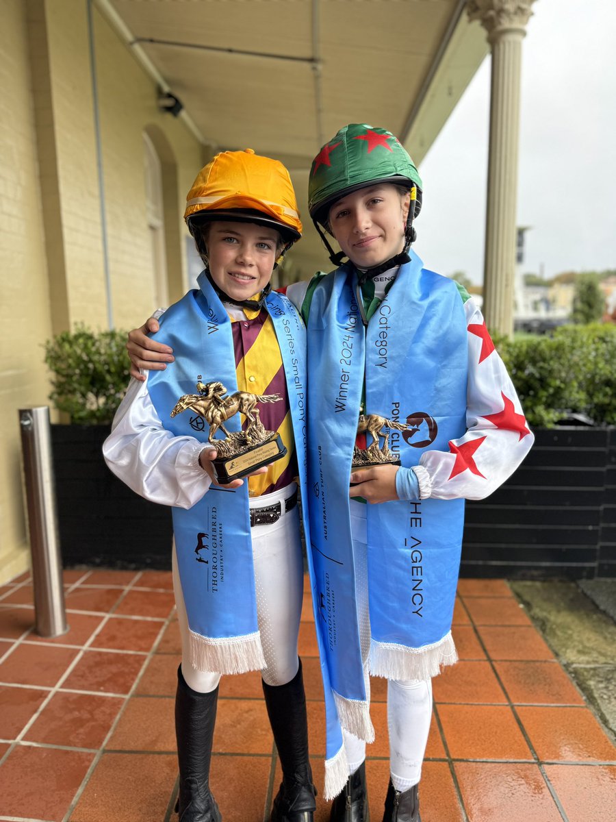 Congratulations to our two winners of the of @The_Agency_ National Pony Race Final 🏆 Small Pony: Stacey Edwards Large Pony: Emilia Savage @TBredCareers @7horseracing @PonyClubAus