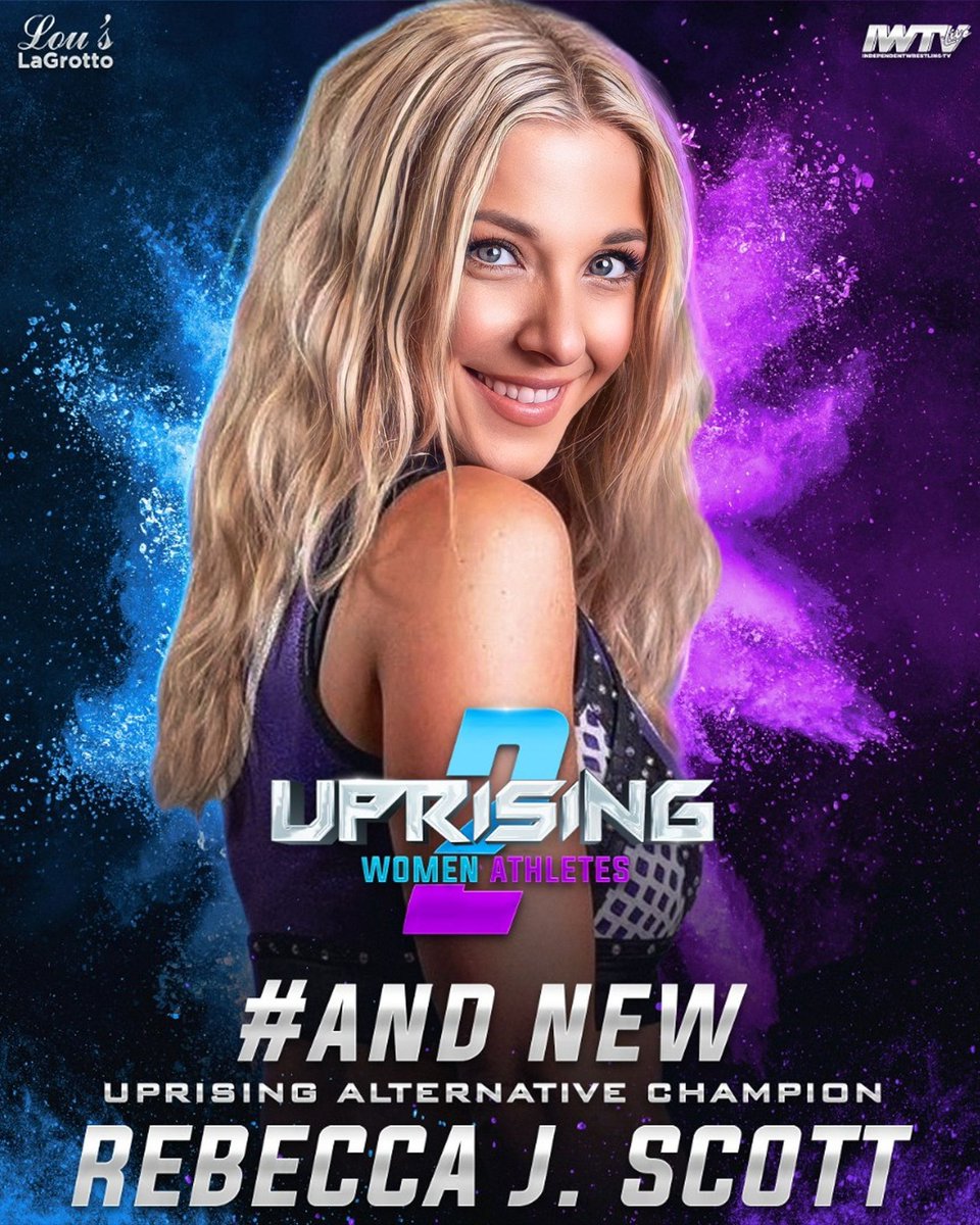 #AndNew….and first ever Uprising Alternative Champion, Rebecca J. Scott, RJS.