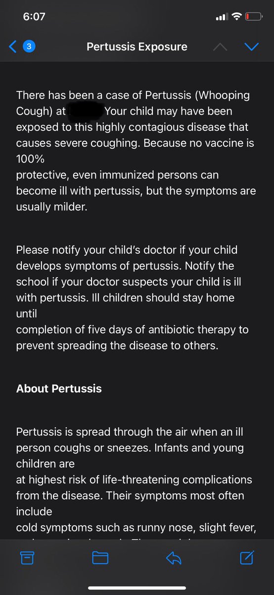 Got a whooping cough notification from school today. 😩 I expect this kind of stuff will happen more often. Why? - anti-vax movement - uncontrolled spread of an immune suppressing novel virus (Cov!d) - schools bullying families to send sick kids to school.