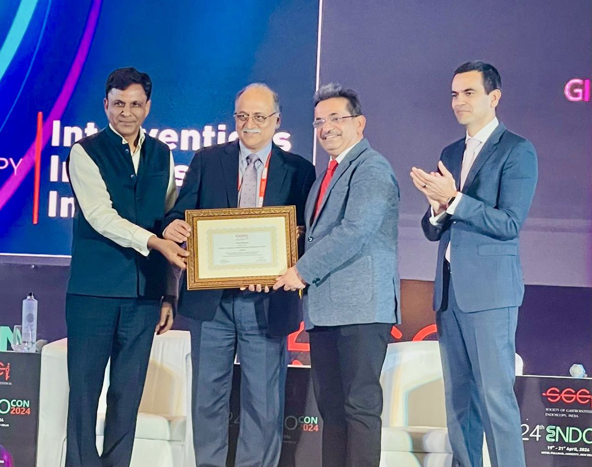 Honored to receive MSGEI from @SGEIofficial during #Endocon_2024 Thanks to my family, teachers, friends, colleagues, wellwishers for support & encouragement! Thanks to our team & mgmt @DMHospitalPune Thanks to patients & all who touched my life during this journey!
