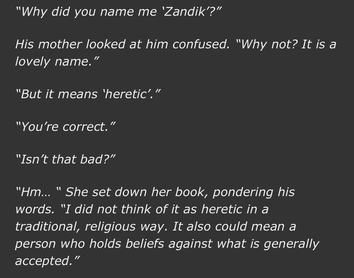 people are making fun of his real name “Zandik”, but i’m still here crying over and again because of this fanfic; you will never get it… never :(