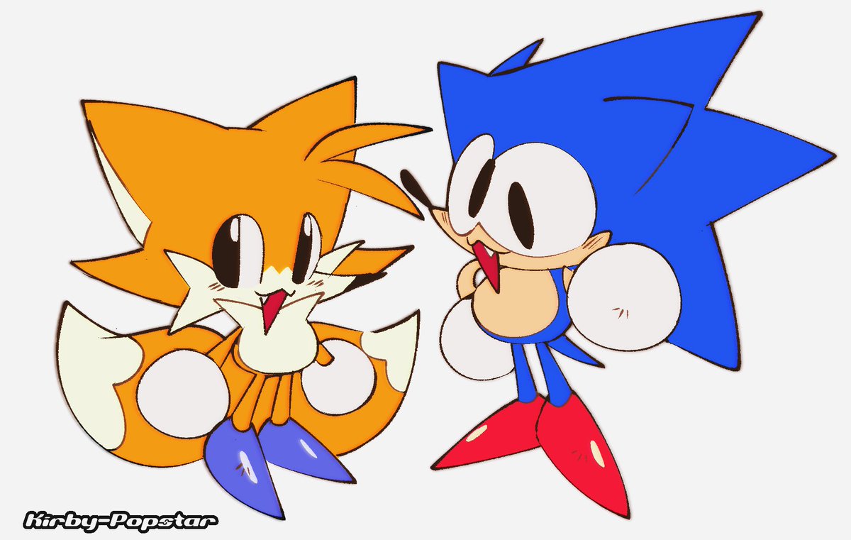 sonic the hedgehog ,tails (sonic) looking at viewer smile open mouth simple background white background gloves animal ears  illustration images