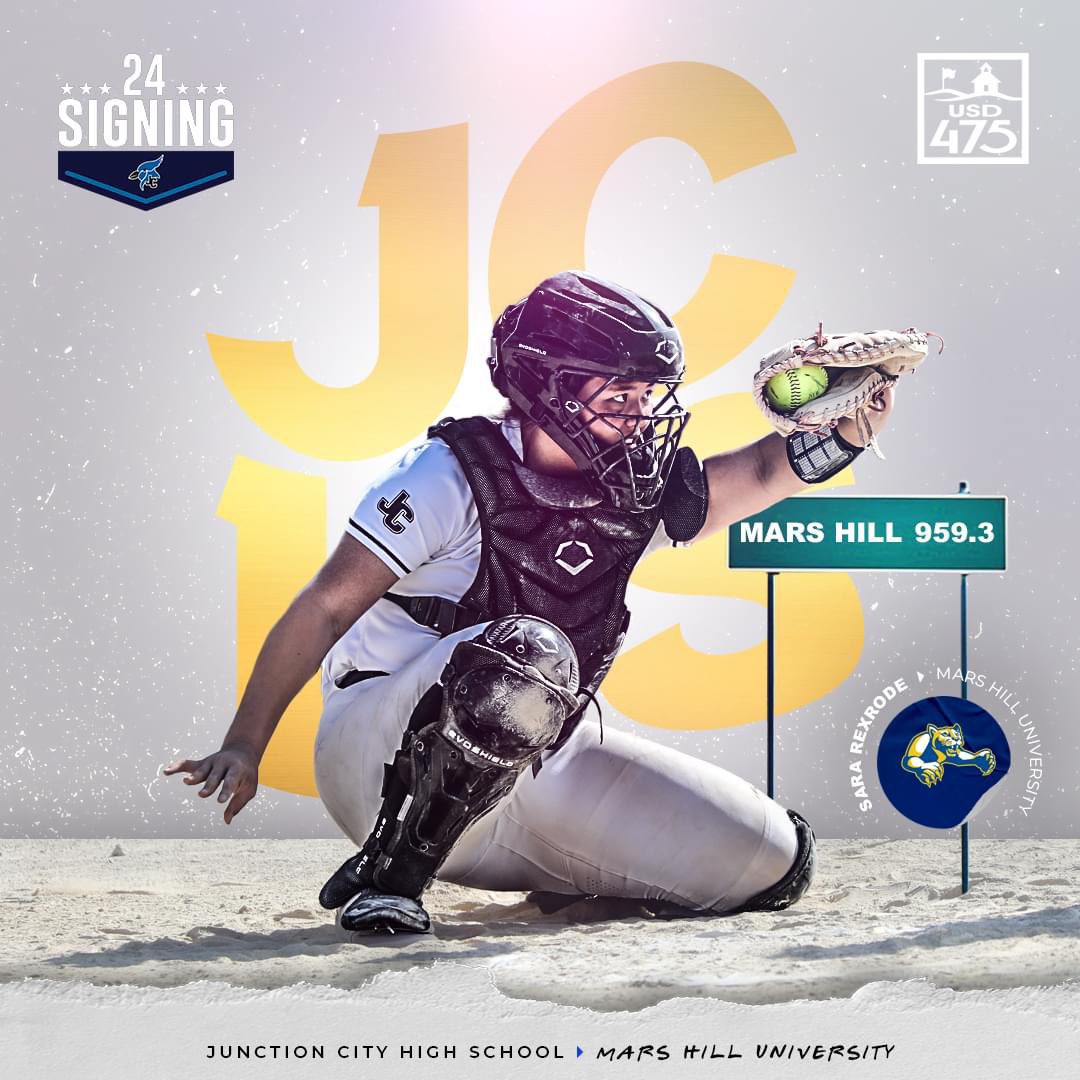 Congratulations to Junction City High School USD 475 🥎 standout Sara Rexrode on committing to Mars Hill University in North Carolina on Friday. #ThriveIn475 #NSD24
