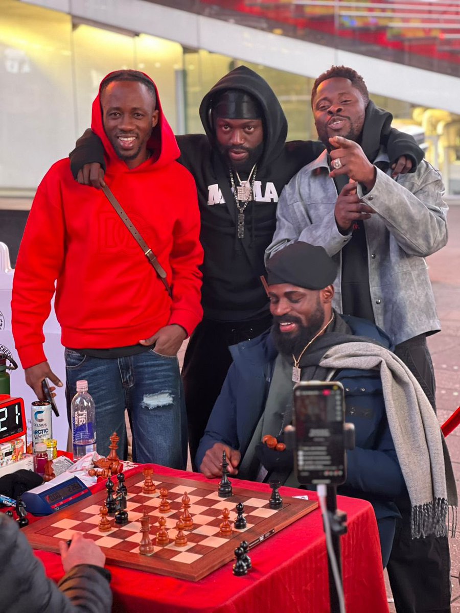 Nigerian Chess Master, Tunde Onakoya has broken the World Record for the Longest Chess Marathon (58 hours). He is raising funds for children's education at the event. He plans to extend the record to 60 hours.