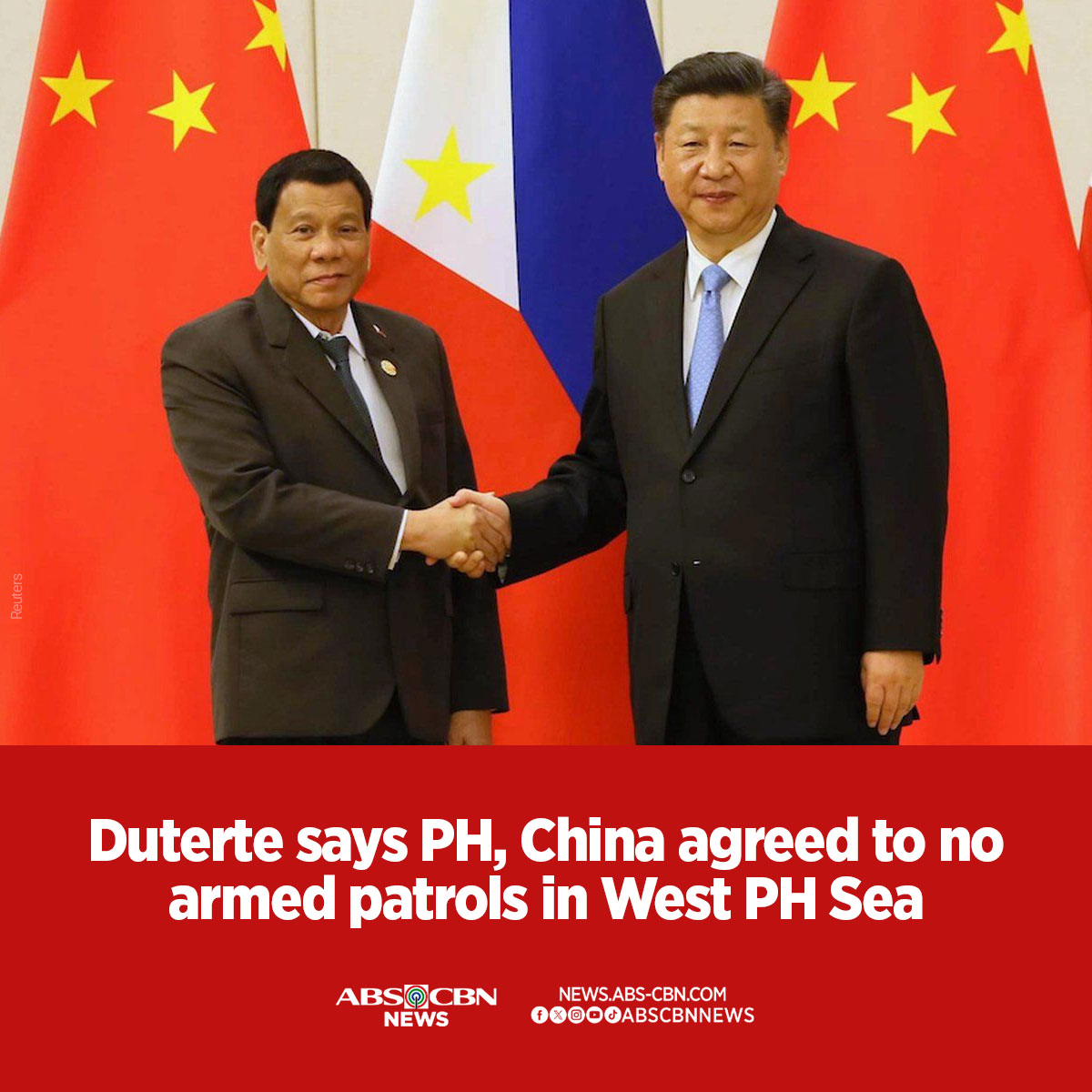 Inamin ni dating pangulong Rodrigo Duterte na nagkaroon siya ng kasunduan kay Chinese President Xi Jinping na panatilihin ang status quo sa West Philippine Sea, at kabilang dito ang hindi pagsasagawa ng armadong pagpapatrolya sa WPS. 

BASAHIN: news.abs-cbn.com/news/2024/4/12…