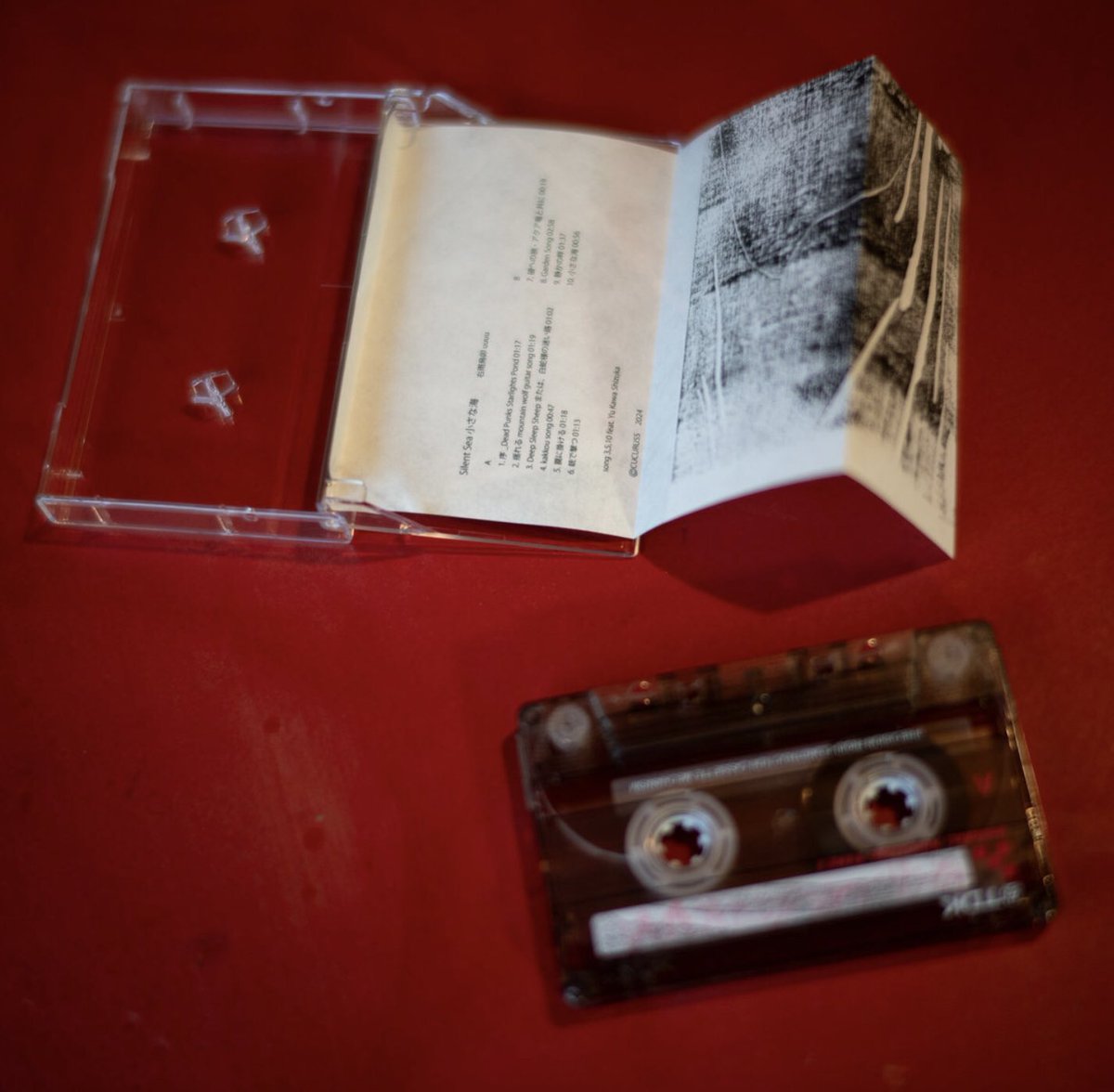 先月にリリースされた、右雨烏卯 uuuu『Silent Sea 小さな海』のカセットテープの販売が始まりました。 完全手作りで一点一点異なる風合いの版画作品も収録されています。少量生産のため、今のところ三点のみのリリースとなります。 cucuruss.bandcamp.com/album/silent-s…