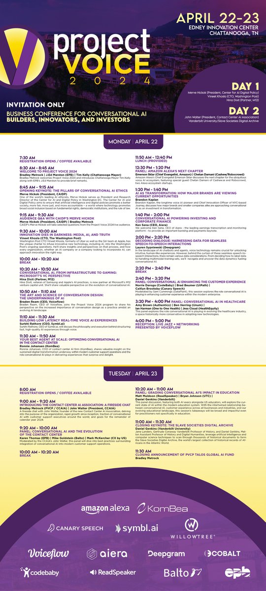 The full agenda for Project Voice 2024 can be viewed here.