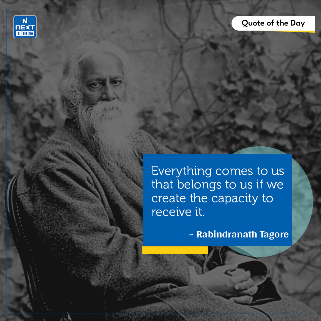 Quote of the Day ✨

#quoteoftoday #upsc #nextias #quotesdaily #RabindranathTagore