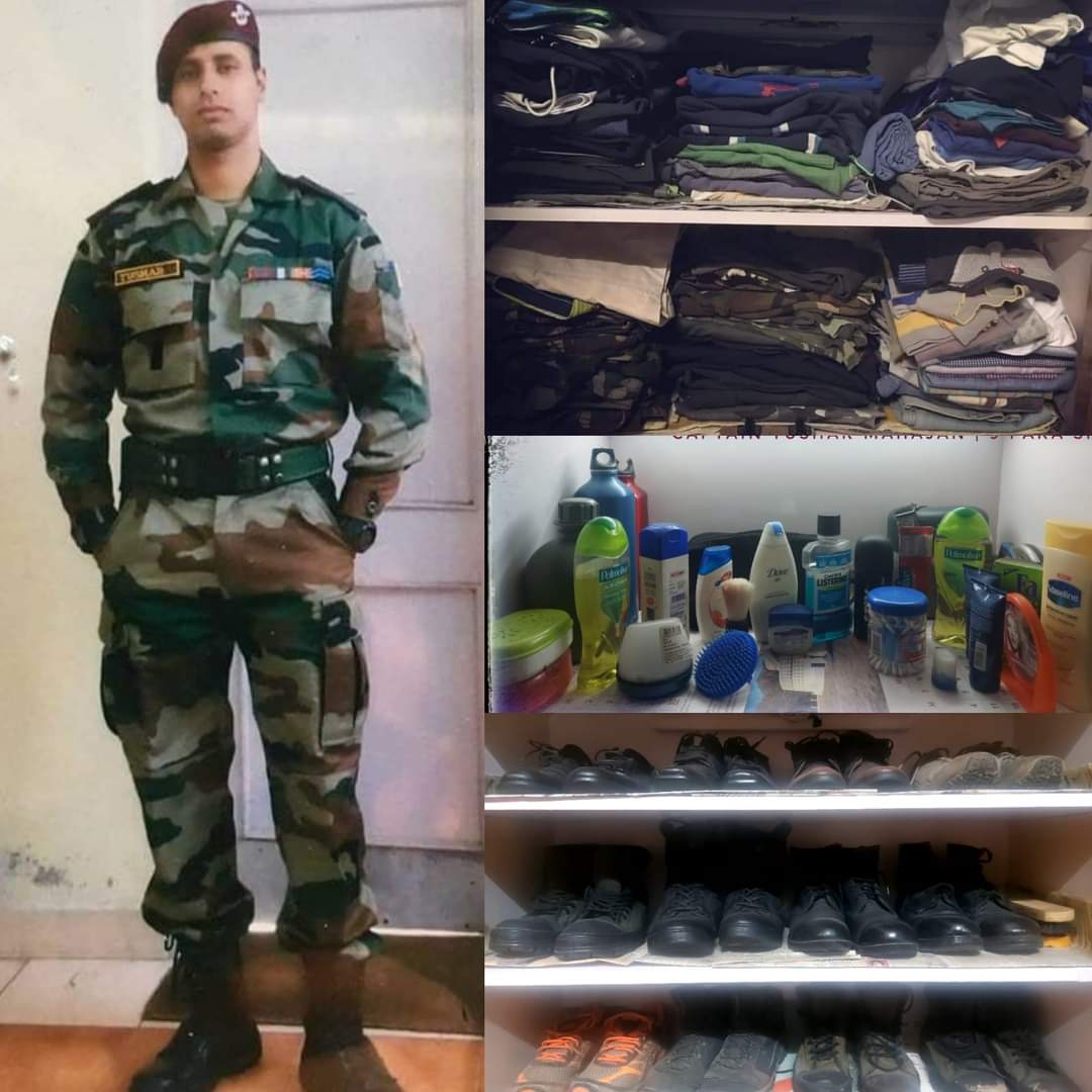 Civil & military clothes, toiletries, and shoes of 

CAPTAIN TUSHAR MAHAJAN
Shaurya Chakra 
9 PARA SF #IndianArmy

preserved by his parents.
Homage to Captain Tushar Mahajan on his birth anniversary today and strength to his parents.

#FreedomisnotFree few pay #CostofWar.