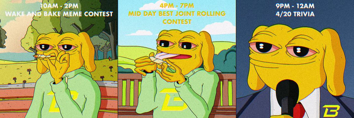 🌿 Happy 4/20, $Andy on #Blast_L2 Community! 🌿 We're celebrating 4/20 Weed Day with three awesome events, and you're invited to join the fun. Mark your calendars and get ready to participate in all the activities we have lined up 🟡 🧇10 AM - 2 PM EST: Wake and Bake Meme