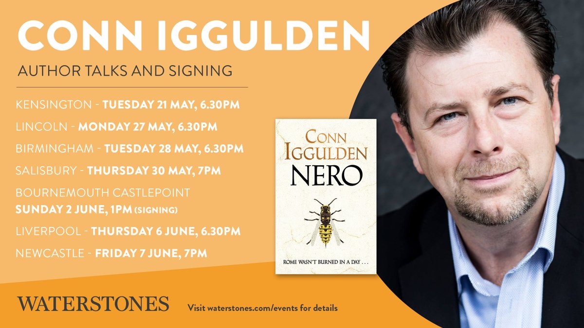 If your 'Roman Empire' is, well... the Roman Empire, then you'll be pleased to hear that we have a string of events with Conn Iggulden as he launches a thrilling new trilogy with Nero. From Salisbury up to Newcastle, find details here: bit.ly/3W2I7Es