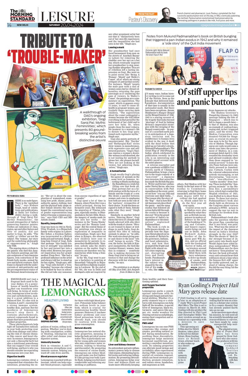 In today’s @TheMornStandard, a walkthrough of DAG’s ongoing exhibition, ‘Gogi Saroj Pal: Mythic Femininities’, which presents 80 ground- breaking works from the artist’s distinctive oeuvre @santwana99 @Shahid_Faridi_ @Paro_Ghosh Read: newindianexpress.com/amp/story/citi…