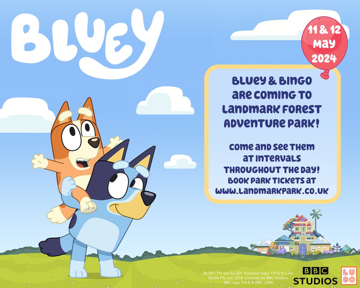 Counting Down! ⏳🌲 as it's now three weeks to go until we welcome Bluey and Bingo at the park. Want to join us? Book tickets to the park at: landmarkpark.co.uk