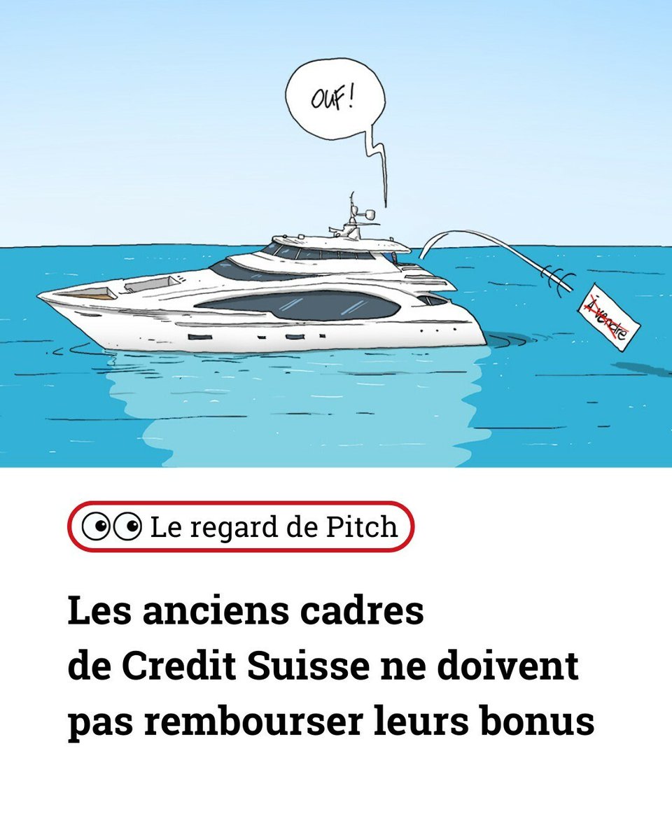 Les anciens cadres de Credit Suisse ont passé une bonne semaine. Le dessin de <a href="/PitchComment/">Pitch Comment</a> 👇