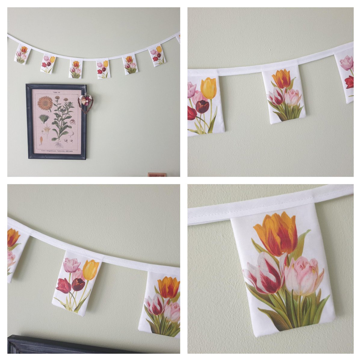 Morning #UKGiftHour #UKGiftAM Inspired by a recent trip to Amsterdam I made some tulip bunting using 2 different tulip designs with a total of 8 different flowers 🌷 Now available in my Etsy shop sarahbenning.etsy.com/listing/170332…