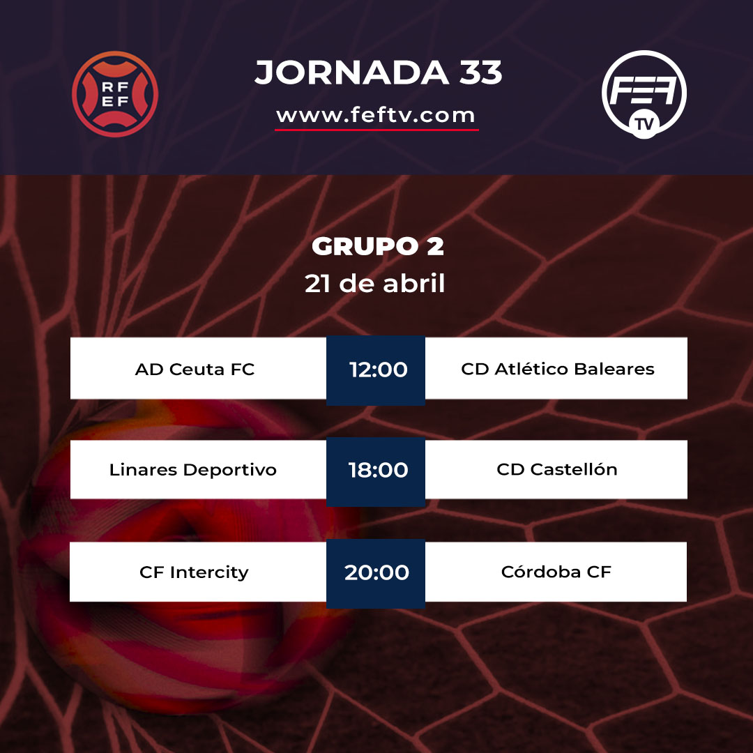 ⚽ @Primera_RFEF ⚽⁣⁣⁣⁣⁣⁣⁣ Jornada 33 🗓️ 21 de abril. 𝗡𝗼 𝘁𝗲 𝗽𝗶𝗲𝗿𝗱𝗮𝘀 𝗻𝗶𝗻𝗴𝘂́𝗻 𝗽𝗮𝗿𝘁𝗶𝗱𝗼.⁣⁣⁣⁣⁣⁣⁣ 📺 En directo y a la carta por FEF TV.⁣⁣⁣⁣⁣⁣⁣ ✍️ Suscríbete feftv.com/es/plans #primerafederacion #primerarfef #feftv⁣⁣⁣