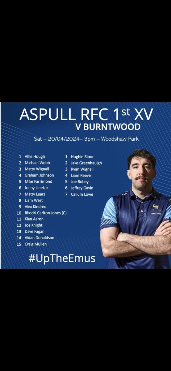 Match day at woodshaw park…. Papa Jon’s national cup sees us welcome Burntwood from the midlands leagues Our 3xv host Eccles Bar and kitchen open as usual, see you in the terraces Up The emus 💙