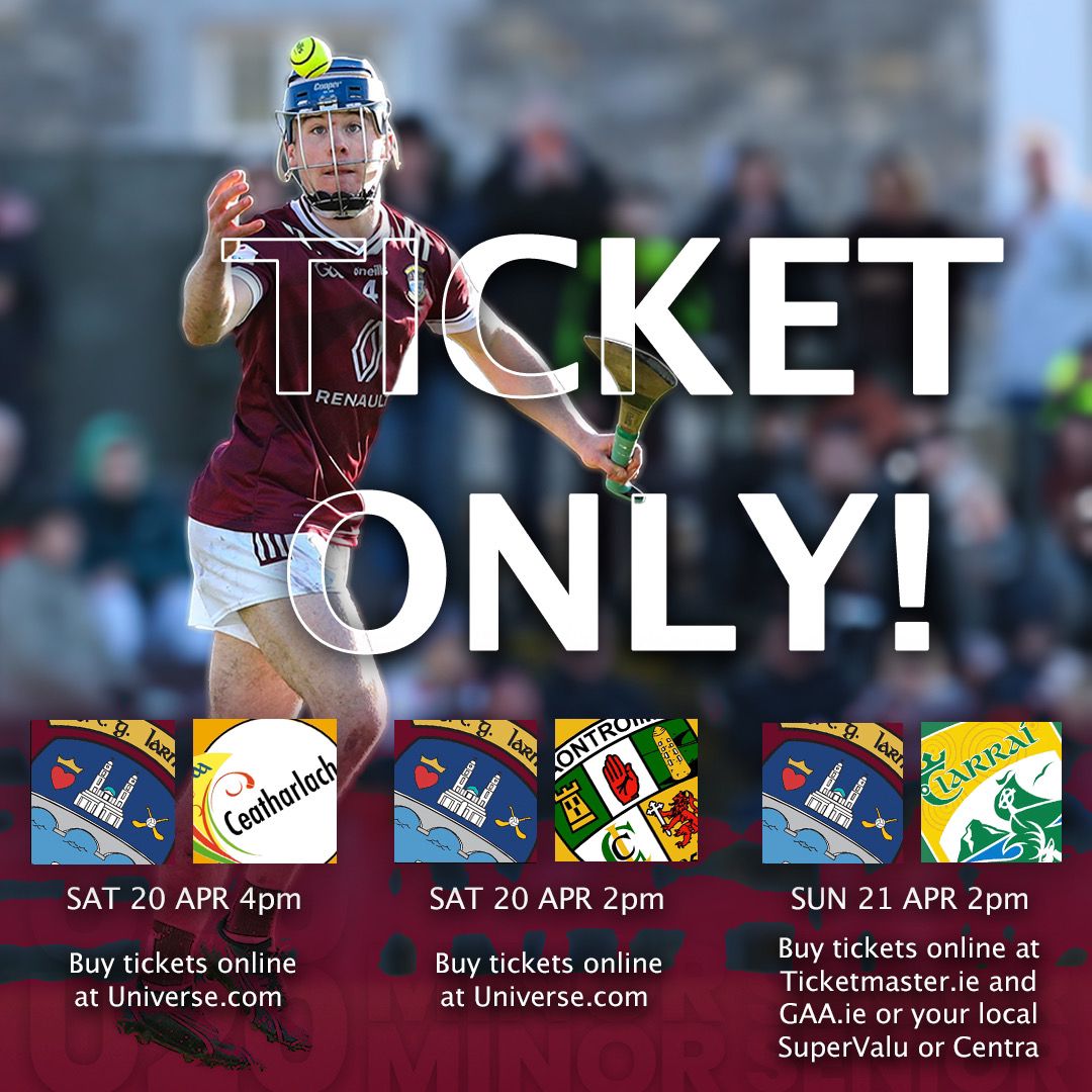A reminder of the ticket details for this weekend's hurling games. 
We urge all our supporters to come out and cheer on our teams at TEG Cusack Park 🇱🇻 🇱🇻 
#iarmhiabu
#westmeathgaa
#maroonandwhitearmy