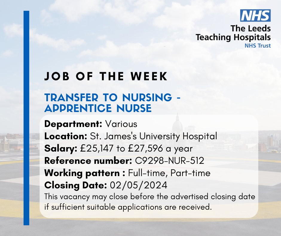 Would you like to top up your existing qualification to become a Registered Adult Nurse? This programme is open to Registered Nursing Associates who have experience since qualifying and completed their preceptorship. Closing - 2nd May Interested - jobs.nhs.uk/candidate/joba…