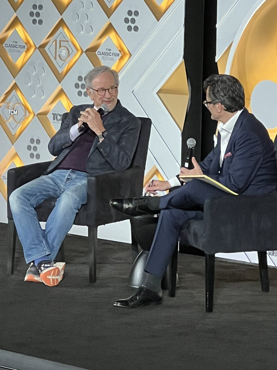 Home2Hollywood's tweet photo. Such a delight to hear Steven Spielberg  discuss Close Encounters of the Third Kind (1977). Stunning to see on the big screen at the Chinese! #tcmff #closeencounters #tcm #tcmff2024 #spielberg https://t.co/VuFH4sOdtP
