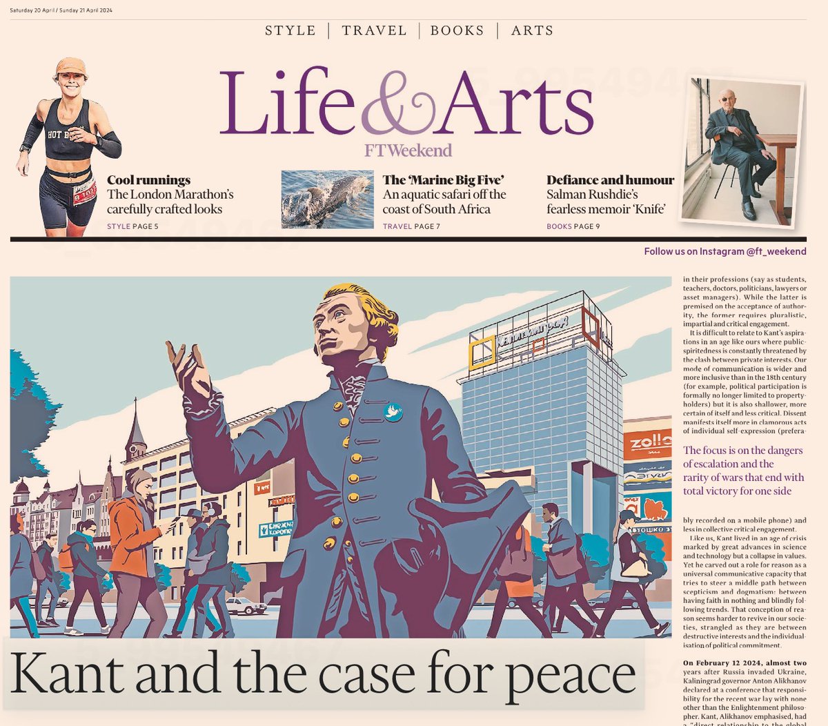 lea_ypi's tweet photo. For those interested in my … thoughts on Kant, his upcoming 300th anniversary, and the case for peace, check out this weekend’s Financial Times edition @ftweekend @FT https://t.co/OFYr5knJTP