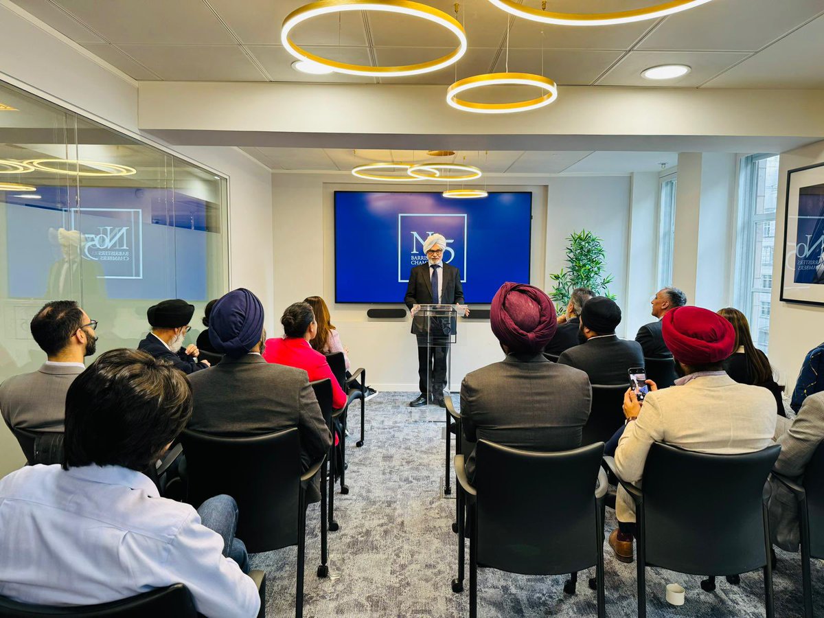 Talbir Singh KC, Sapandeep Singh Maini-Thompson, Baldip Singh, Jo Sidhu KC, and Manjit Gill KC of No5 Barristers'​ Chambers hosted the US delegation and guest speaker the Rt. Hon Lord Justice Singh. Lord Justice Singh discussed his efforts to promote diversity from the bench.